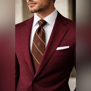 Vintage Yves Saint Laurent Brown Stripe Silk Tie | Designer YSL Neckwear